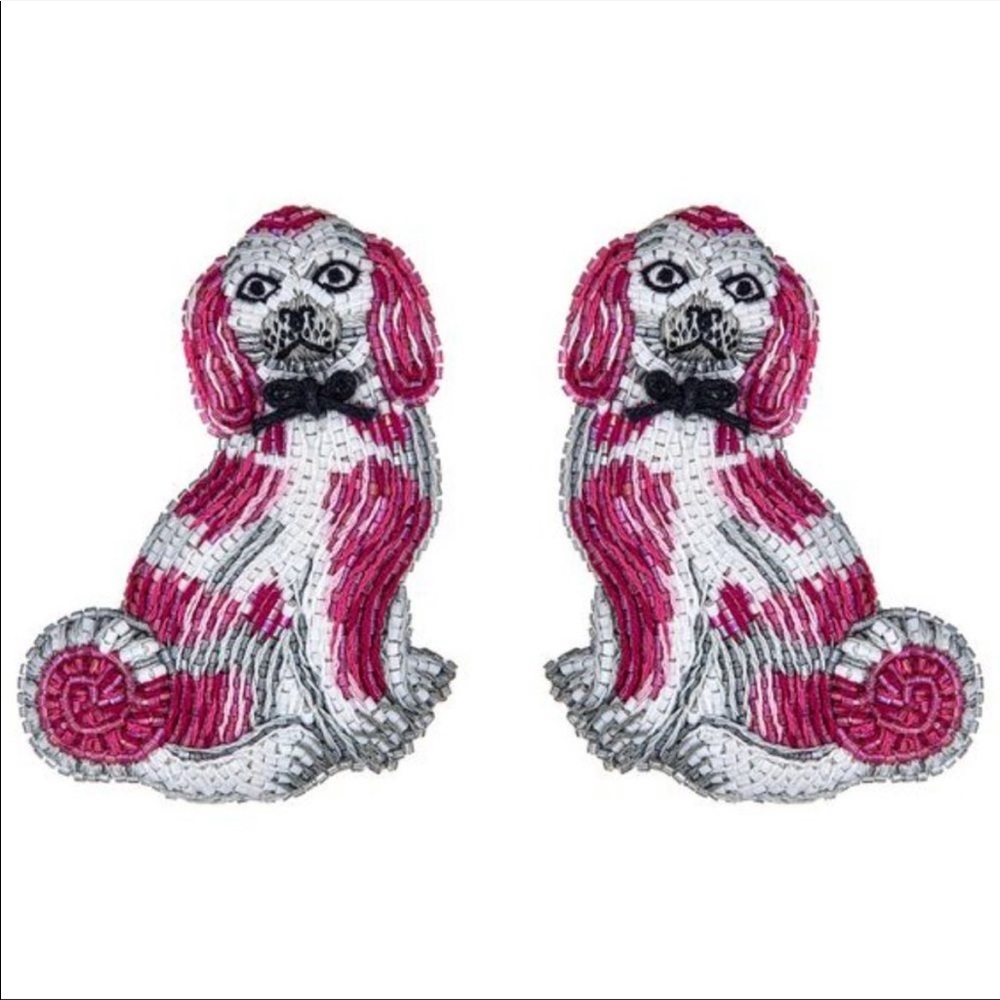 DISO FRENCH AND FORD Pink or Blue Spaniel Earrings